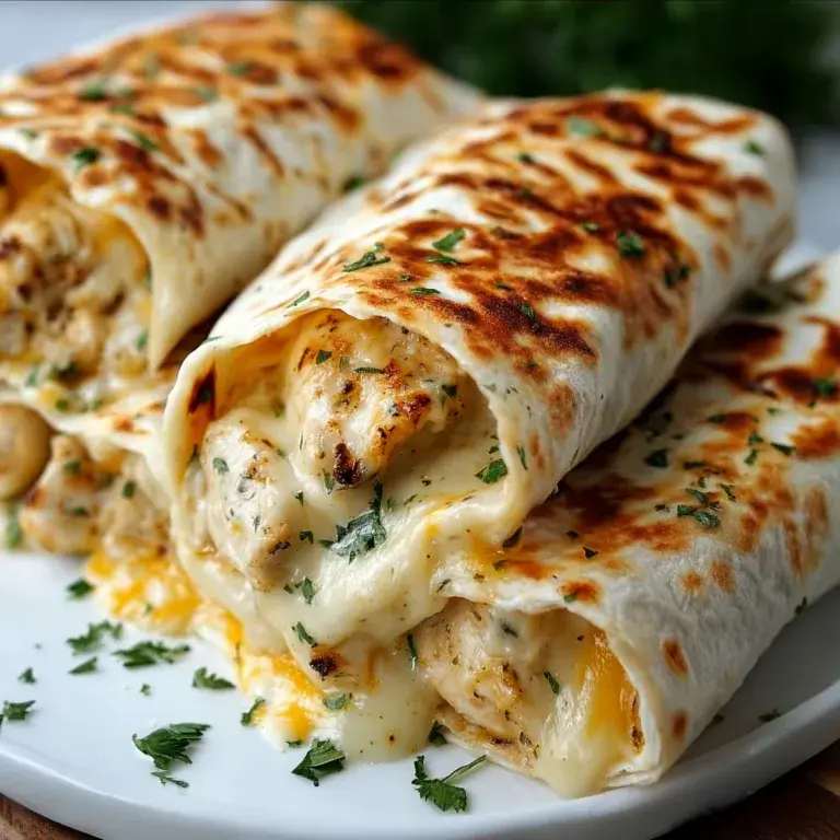 Cheesy Garlic Chicken Wraps Recipe | Easy & Delicious Dinner Idea
