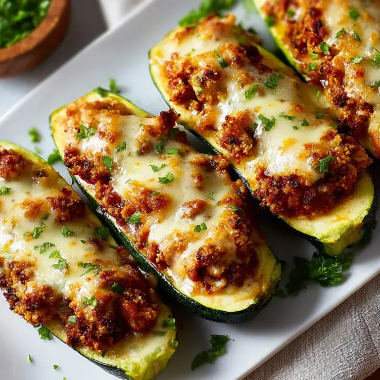 Crispy Chicken Parmesan Zucchini Boats | Easy Low-Carb Dinner Recipe