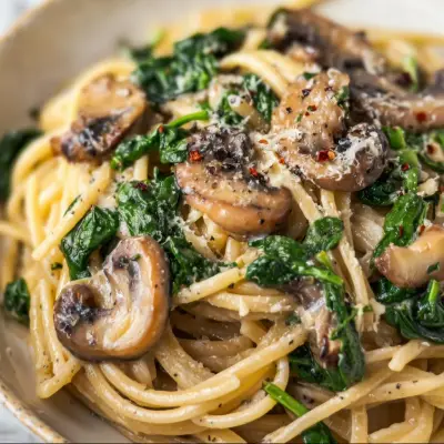 Delicious Spinach Mushroom Spaghetti Recipe | Easy & Healthy Pasta Meal