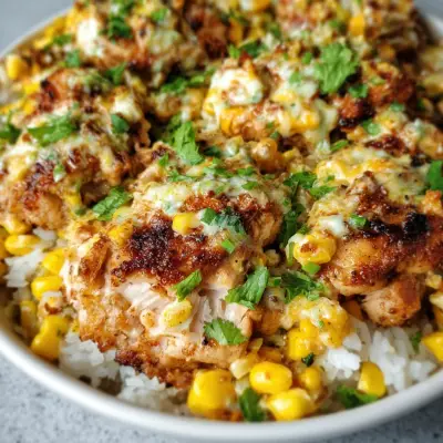 Street Corn Chicken Rice Bowl | Flavorful & Easy Mexican-Inspired Recipe