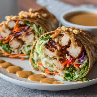 Fresh Thai Peanut Chicken Wrap | Delicious & Healthy Thai Wrap Recipe