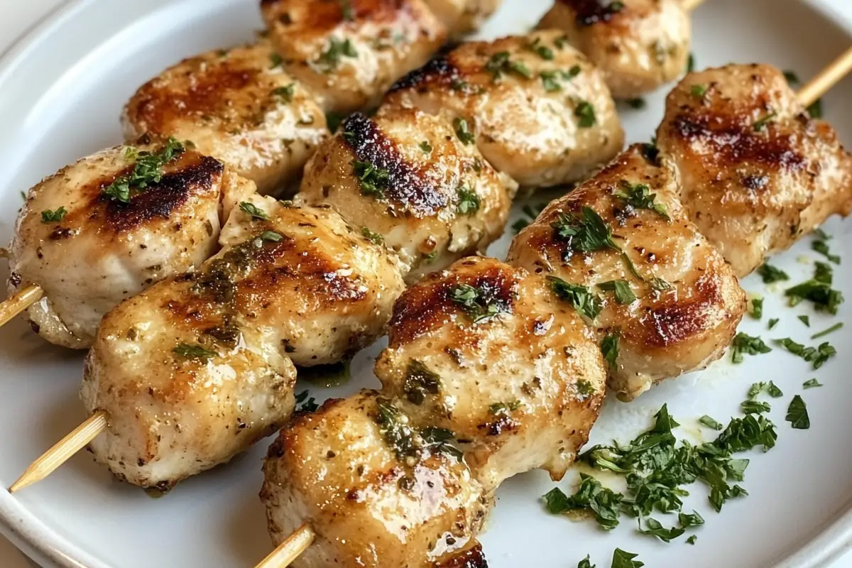 Garlic Parmesan Chicken Skewers