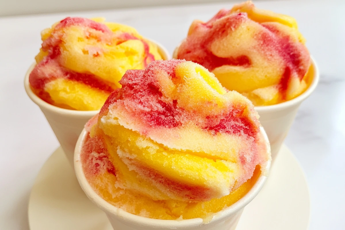 Pineapple Strawberry Swirled Slushies