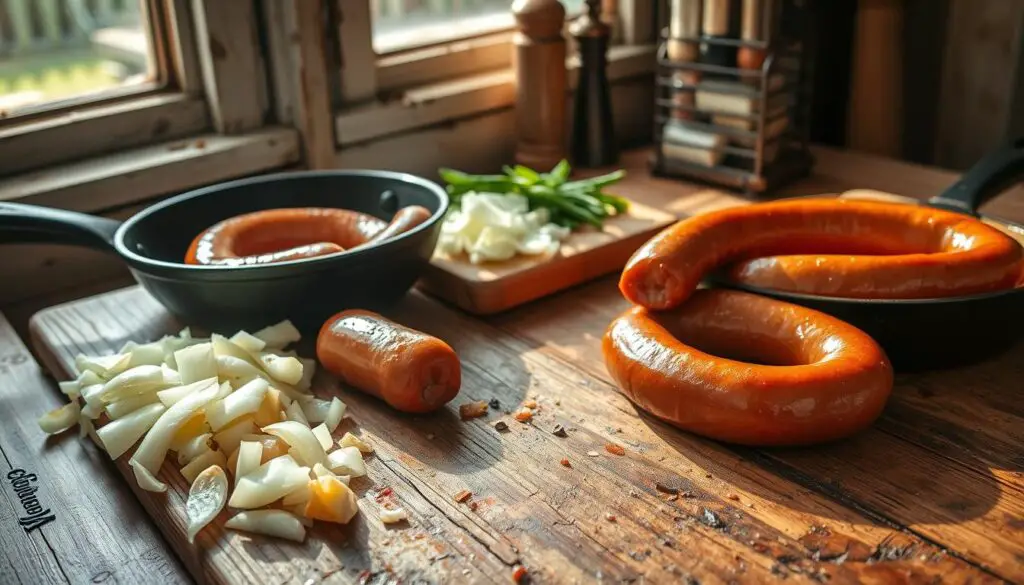 Country-style pork sausage preparation