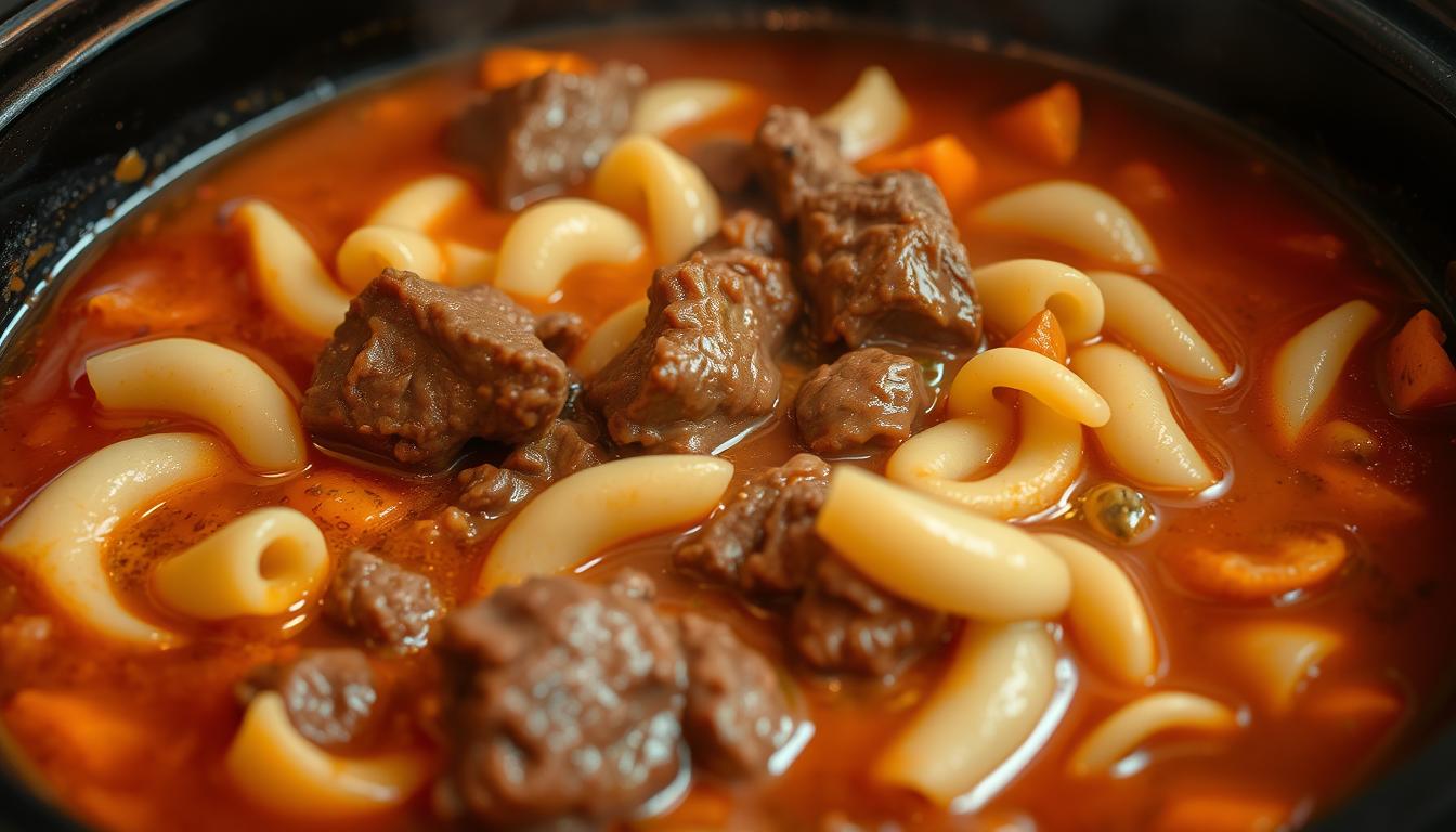 Crock Pot Mississippi Beef Noodles