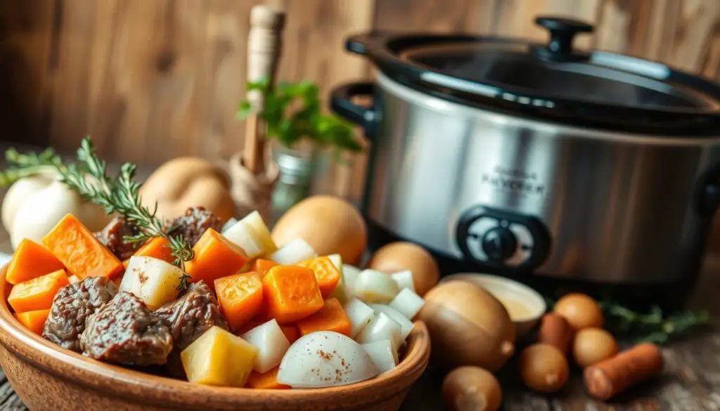 Ingredients for Mississippi Beef Stew Slow Cooker Recipe